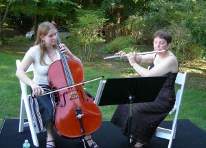Moira performing with her daughter, Madeleine.